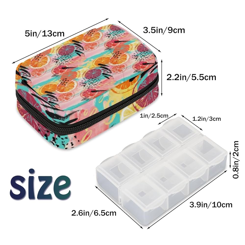 Amazon.com: Grapefruit Slices Pill Case Bag with Zipper